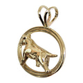 Bull Terrier in 14K Gold Double Oval Pendant
