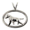 Bull Terrier in Sterling Silver Double Oval Pendant