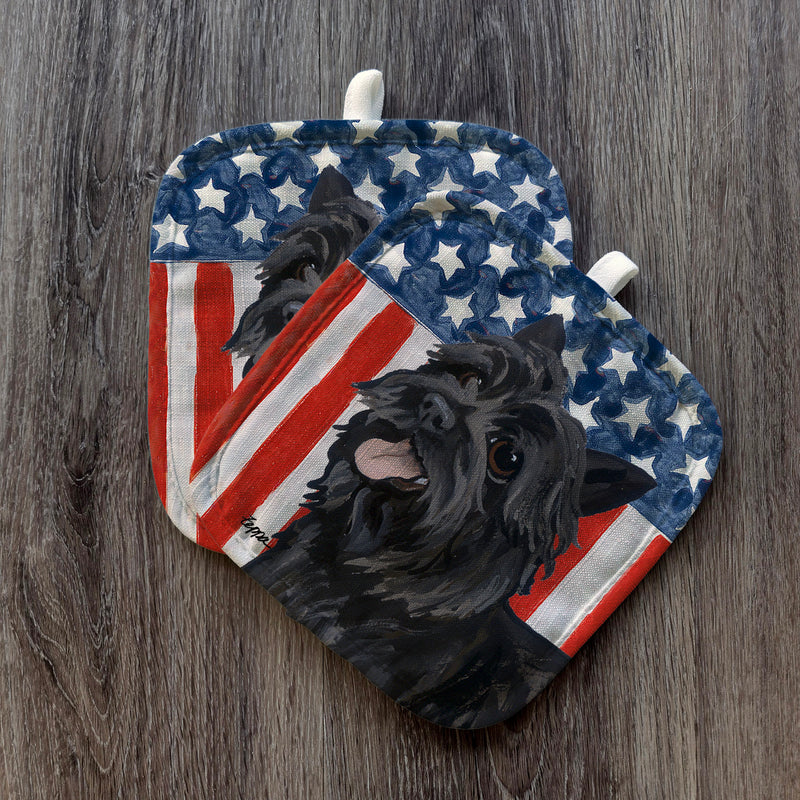 Cairn Terrier  Americana Pot Holder Set