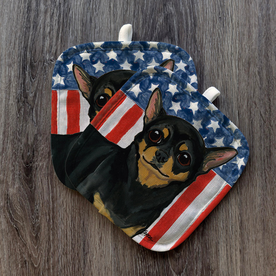 Chihuahua  Americana Pot Holder Set