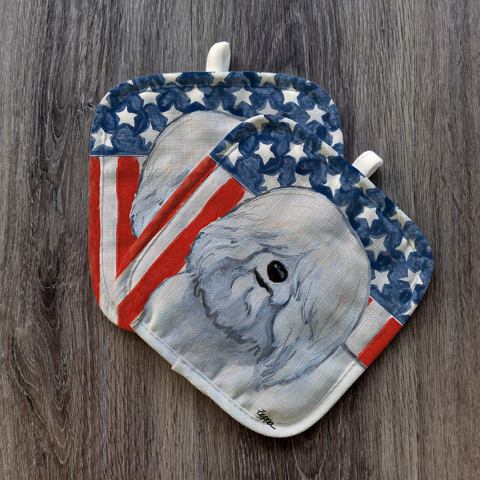 Coton de Tulear  Americana Pot Holder Set