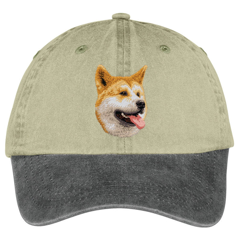 Akita  Embroidered Two Tone Baseball Cap