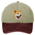 Akita  Embroidered Two Tone Baseball Cap