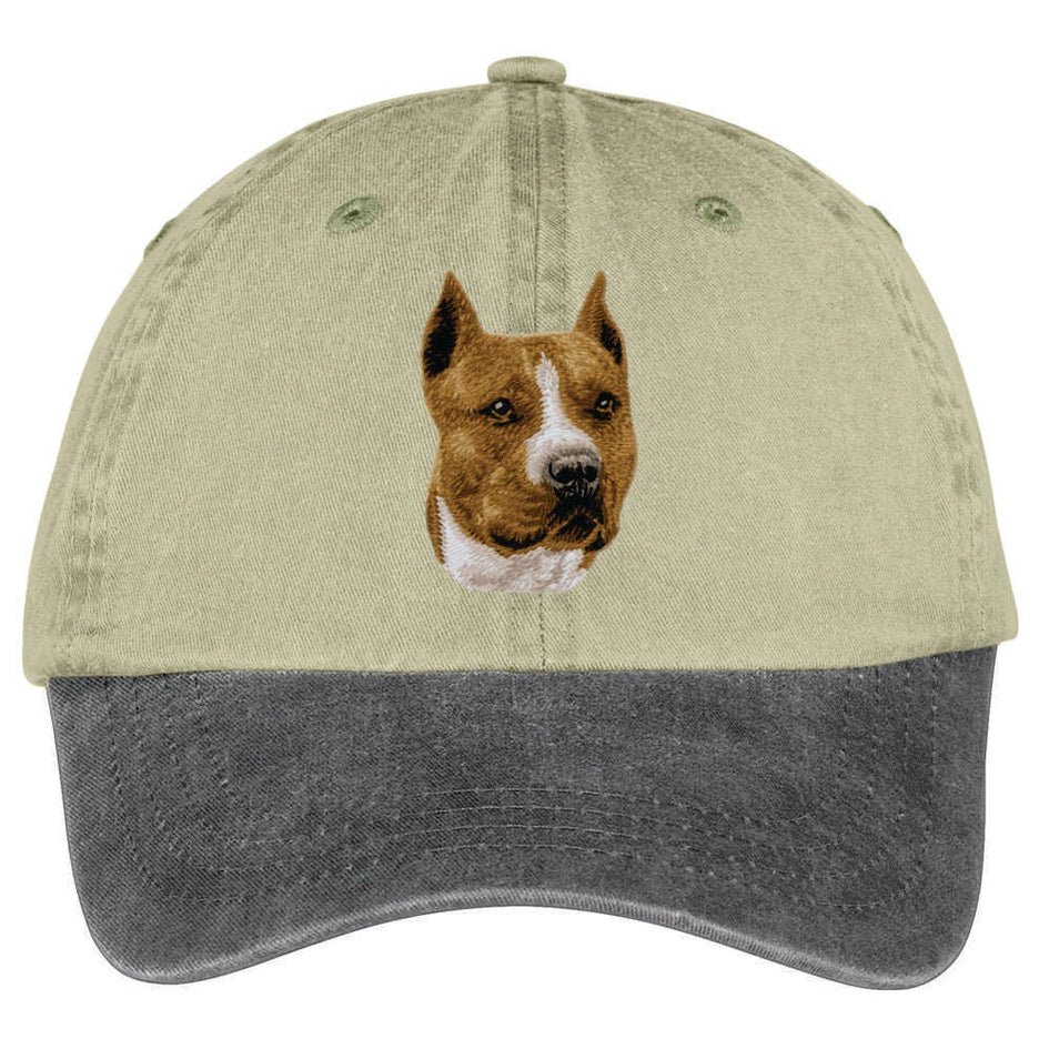 American Staffordshire Terrier Embroidered Two Tone Baseball Cap