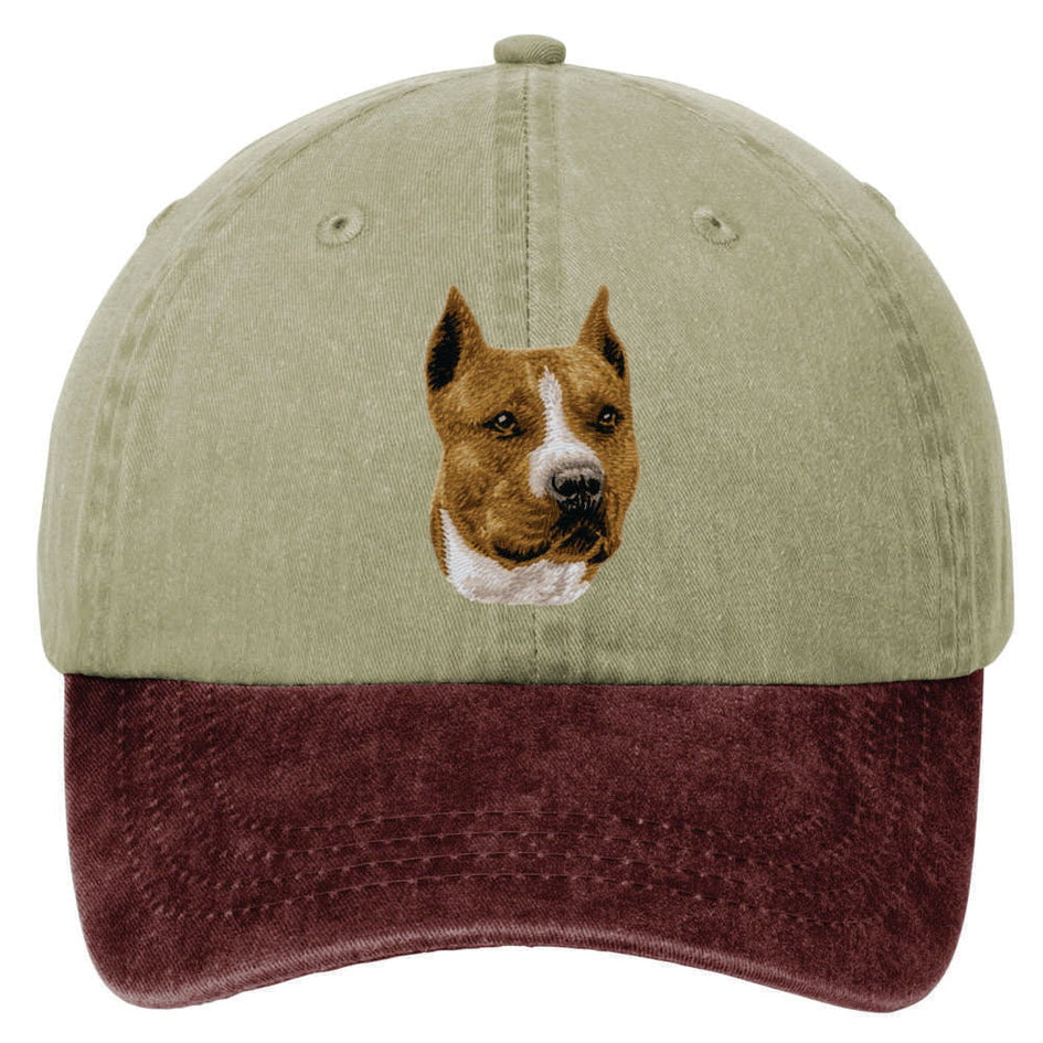 American Staffordshire Terrier Embroidered Two Tone Baseball Cap