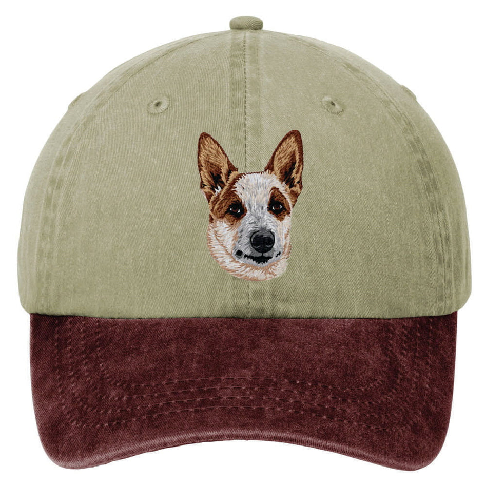 Australian Cattle Dog  Embroidered Two Tone Baseball Cap