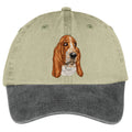 Basset Hound  Embroidered Two Tone Baseball Cap
