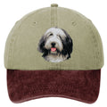 Bearded Collie  Embroidered Two Tone Baseball Cap