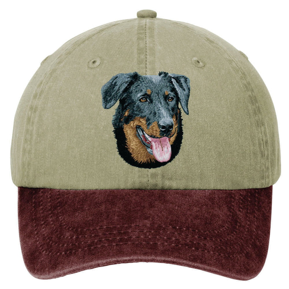 Beauceron  Embroidered Two Tone Baseball Cap