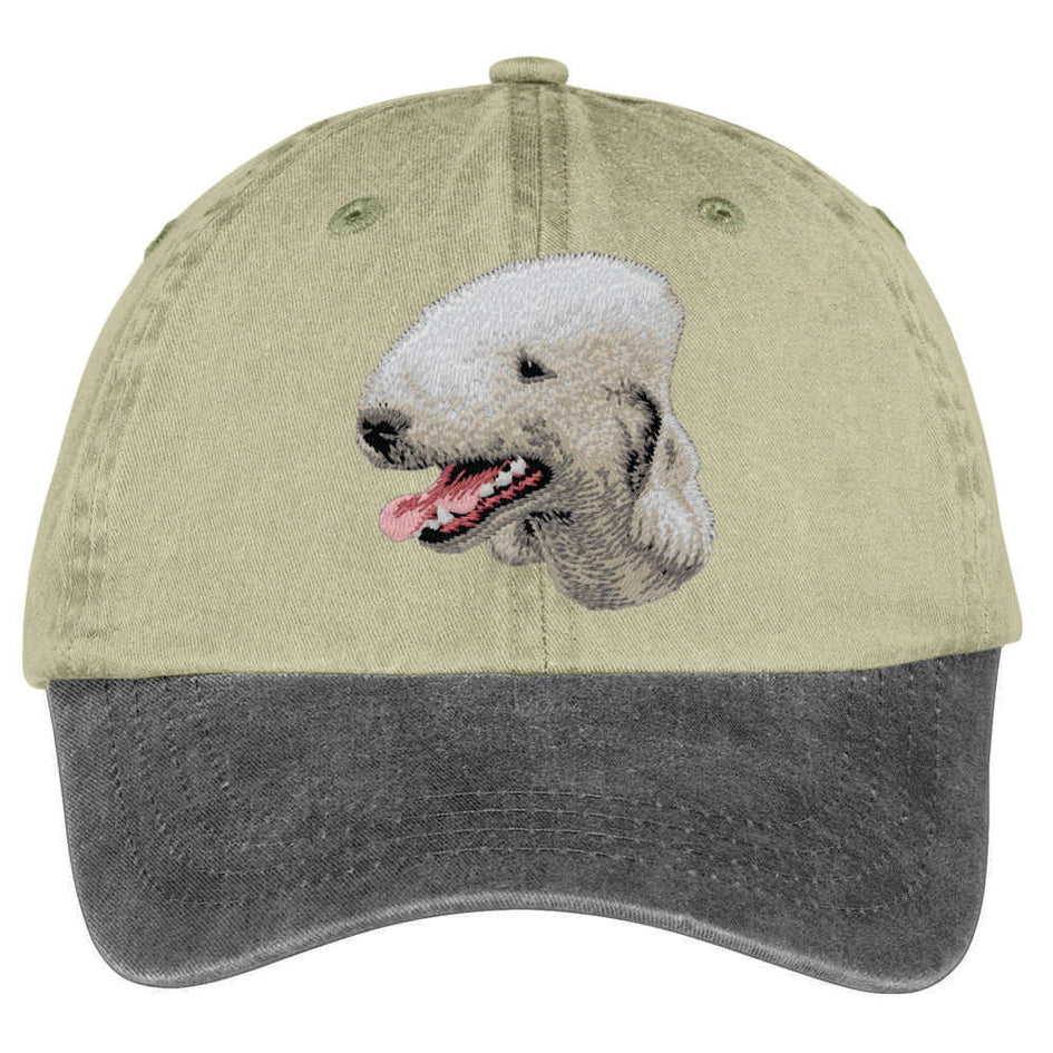 Bedlington Terrier  Embroidered Two Tone Baseball Cap