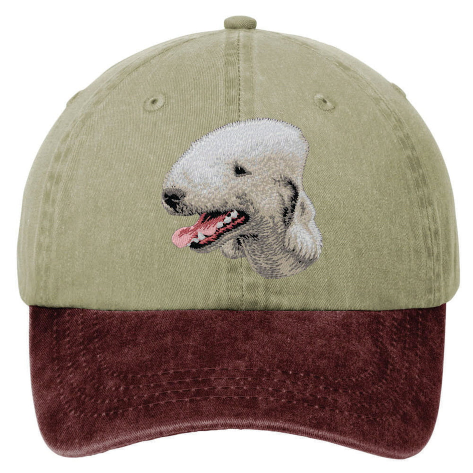 Bedlington Terrier  Embroidered Two Tone Baseball Cap