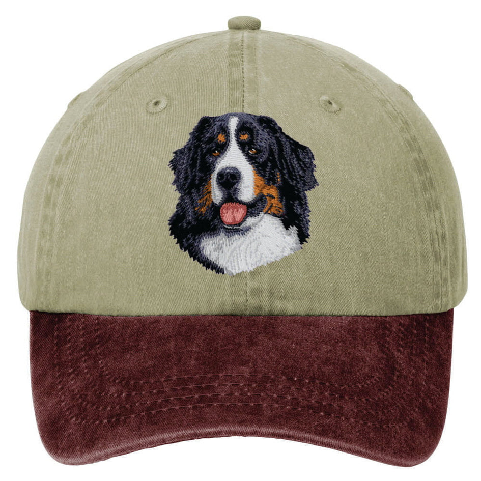 Bernese Mountain Dog  Embroidered Two Tone Baseball Cap