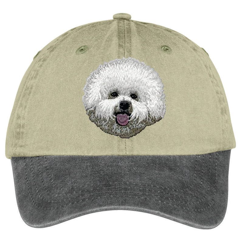 Bichon Frise  Embroidered Two Tone Baseball Cap