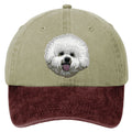 Bichon Frise  Embroidered Two Tone Baseball Cap