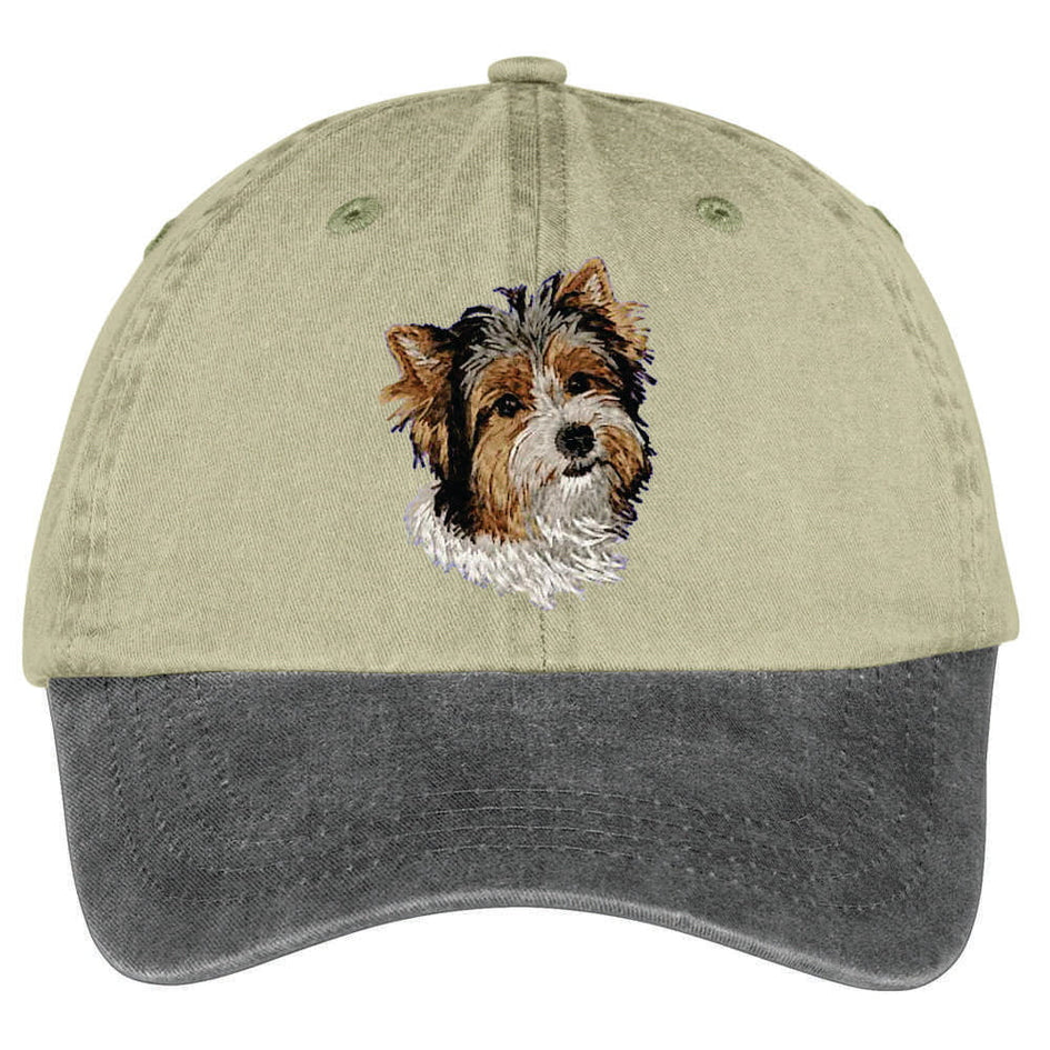 Biewer Terrier  Embroidered Two Tone Baseball Cap