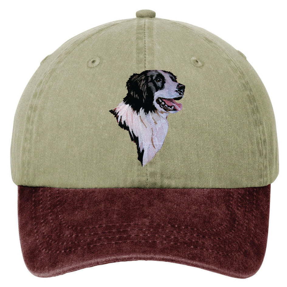 Border Collie  Embroidered Two Tone Baseball Cap