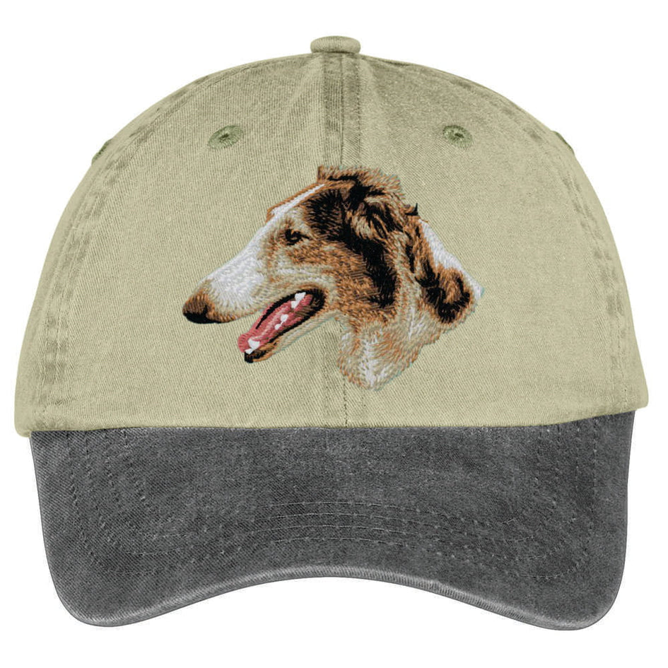 Borzoi  Embroidered Two Tone Baseball Cap