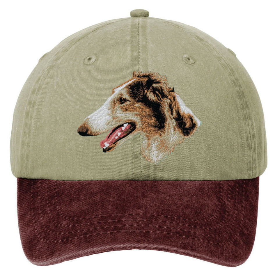 Borzoi  Embroidered Two Tone Baseball Cap