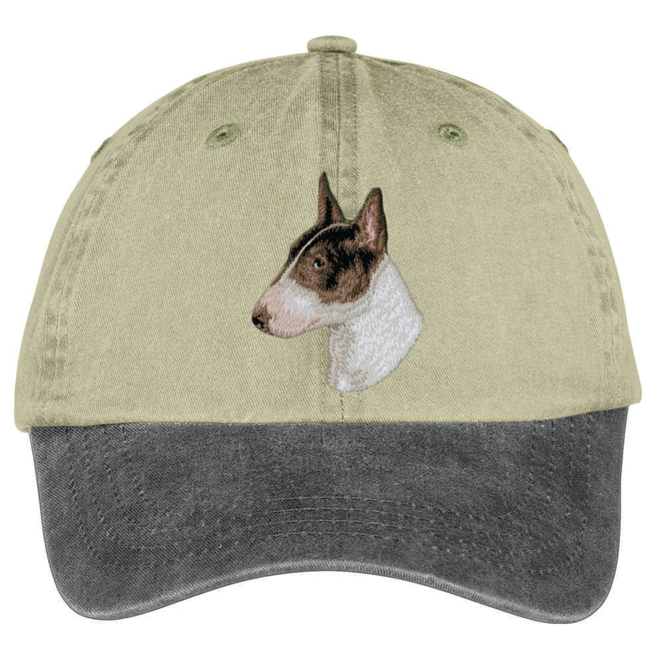 Bull Terrier  Embroidered Two Tone Baseball Cap