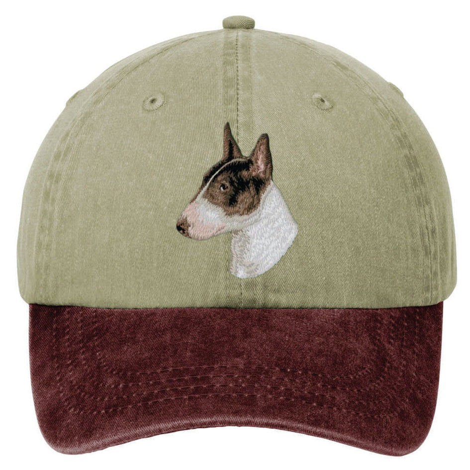 Bull Terrier  Embroidered Two Tone Baseball Cap