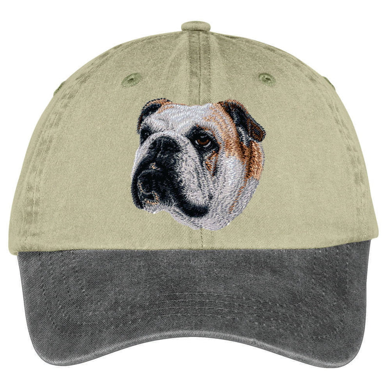 Bulldog  Embroidered Two Tone Baseball Cap