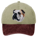 Bulldog  Embroidered Two Tone Baseball Cap