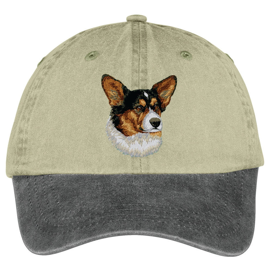 Cardigan Welsh Corgi  Embroidered Two Tone Baseball Cap