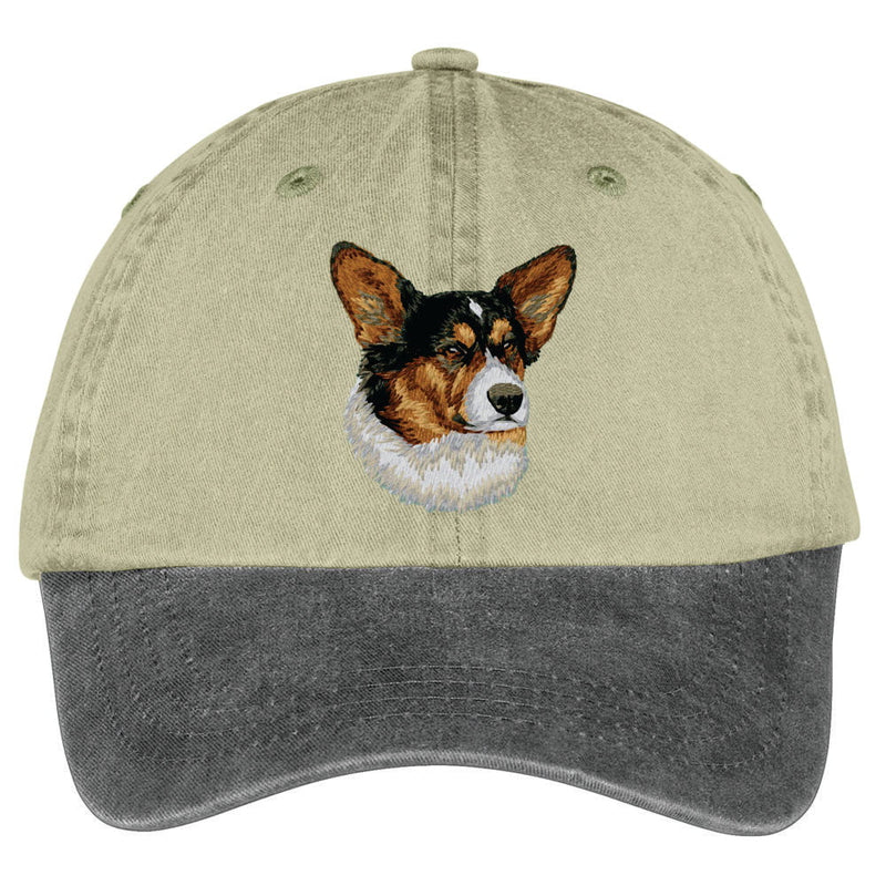Cardigan Welsh Corgi  Embroidered Two Tone Baseball Cap