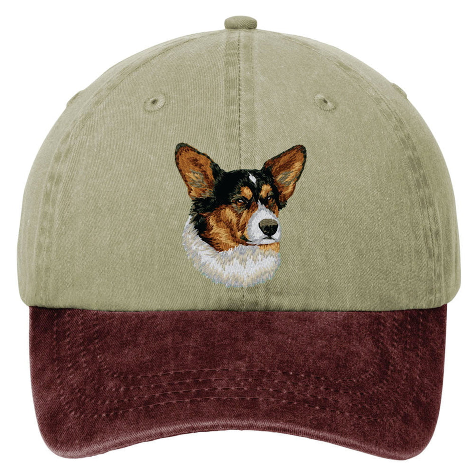 Cardigan Welsh Corgi  Embroidered Two Tone Baseball Cap