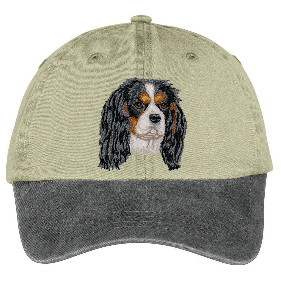 Cavalier King Charles Spaniel  Embroidered Two Tone Baseball Cap