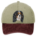 Cavalier King Charles Spaniel  Embroidered Two Tone Baseball Cap