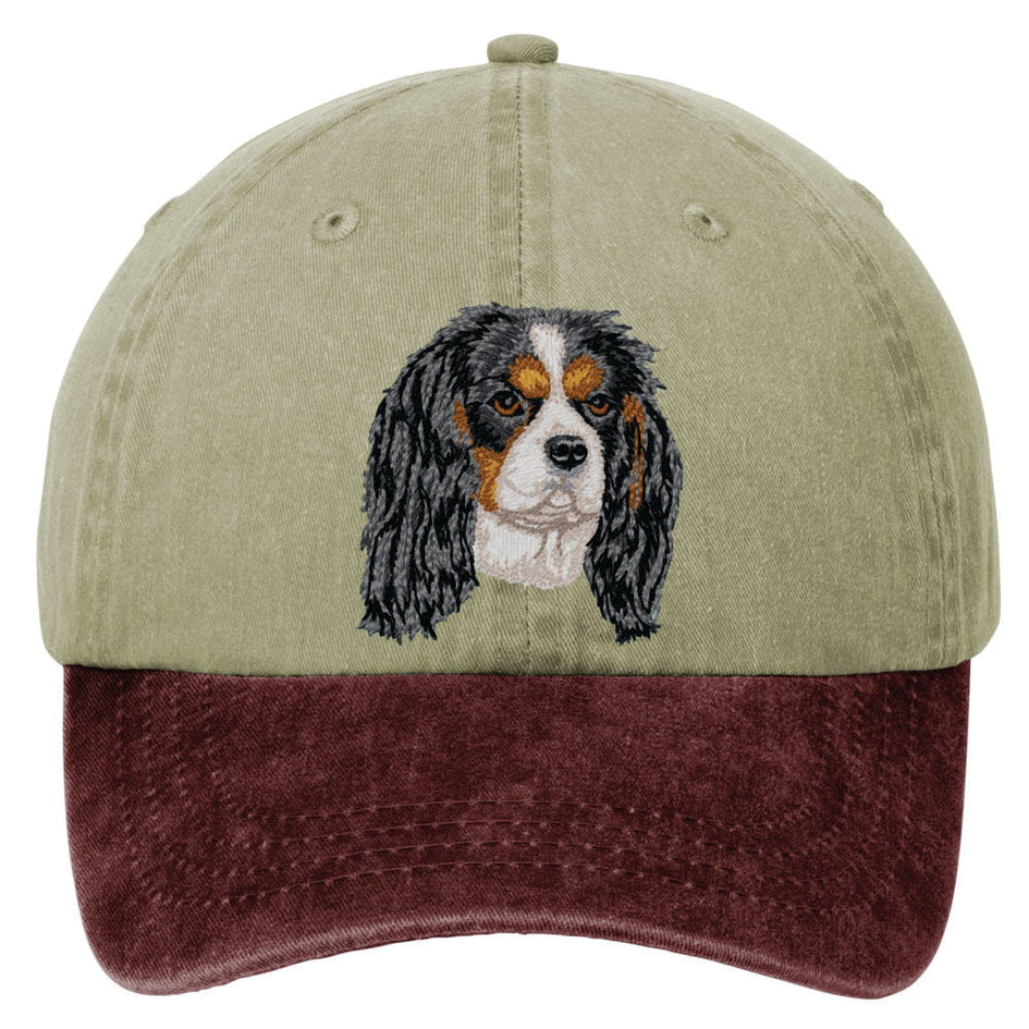 Cavalier King Charles Spaniel  Embroidered Two Tone Baseball Cap