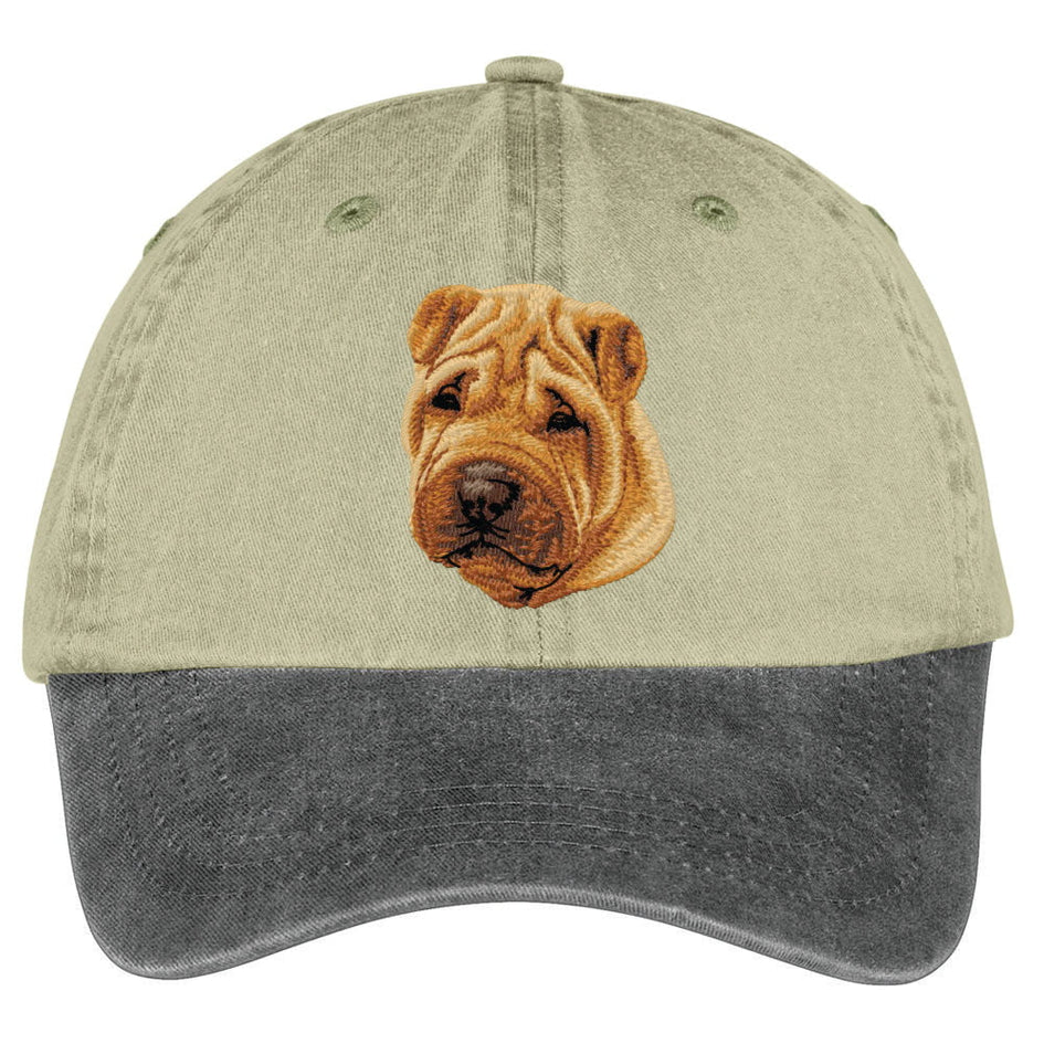 Chinese Shar-Pei  Embroidered Two Tone Baseball Cap