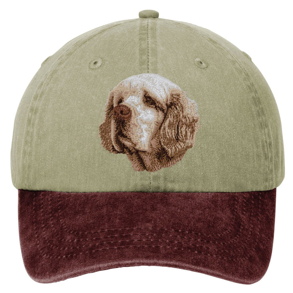 Clumber Spaniel  Embroidered Two Tone Baseball Cap