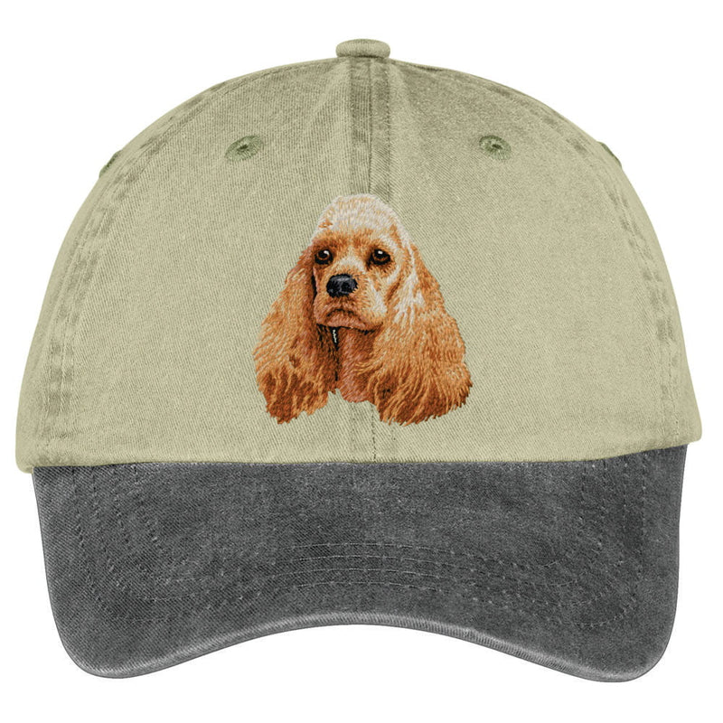 Cocker Spaniel  Embroidered Two Tone Baseball Cap