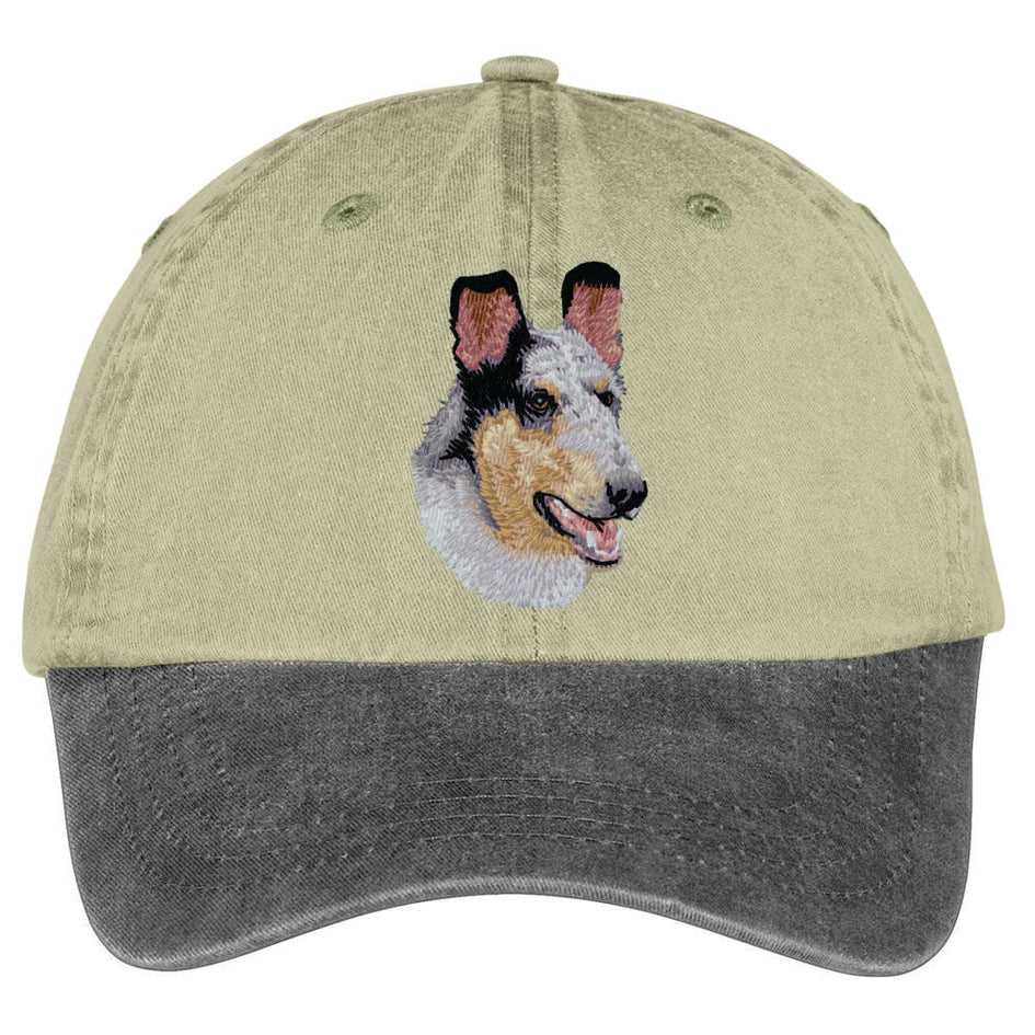 Collie  Embroidered Two Tone Baseball Cap