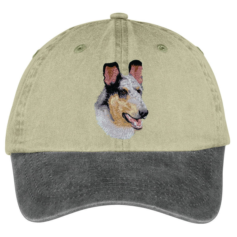 Collie  Embroidered Two Tone Baseball Cap