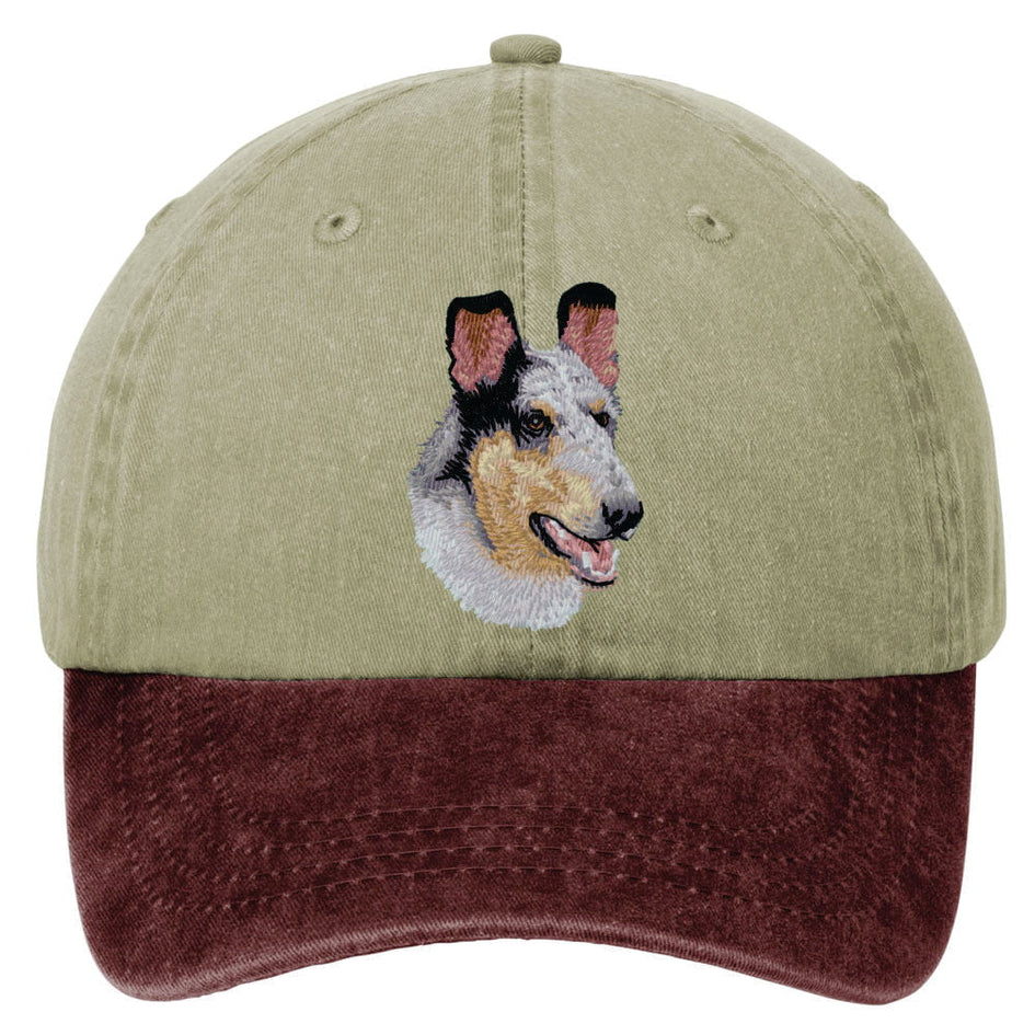 Collie  Embroidered Two Tone Baseball Cap