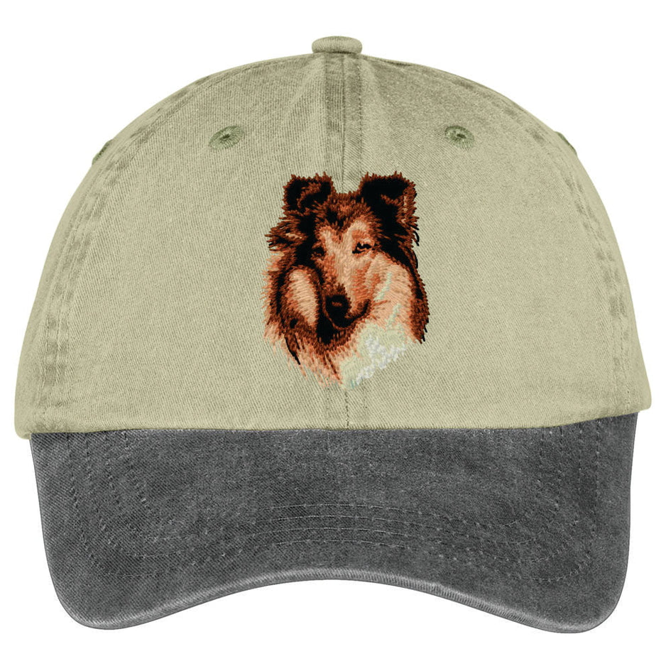 Collie  Embroidered Two Tone Baseball Cap