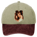 Collie  Embroidered Two Tone Baseball Cap