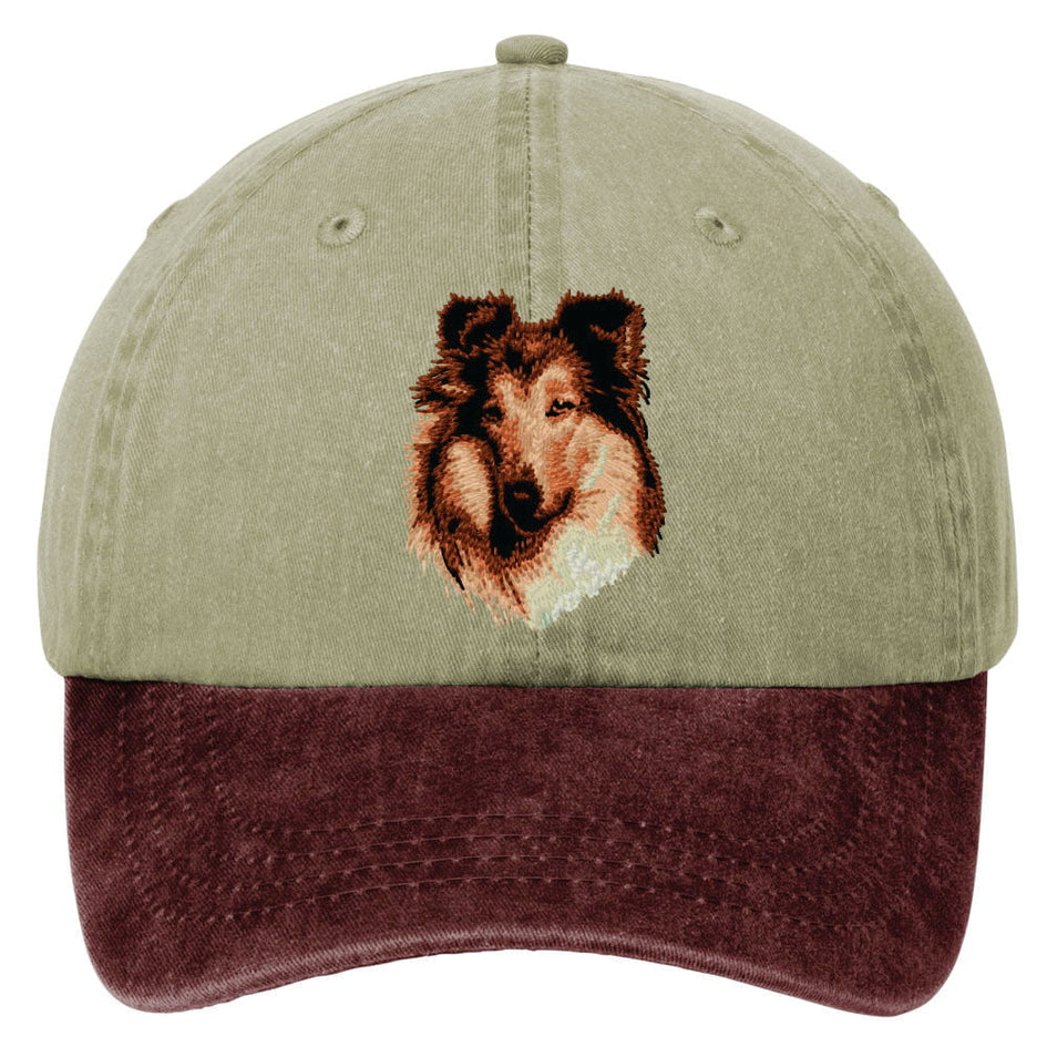 Collie  Embroidered Two Tone Baseball Cap