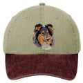 Collie  Embroidered Two Tone Baseball Cap