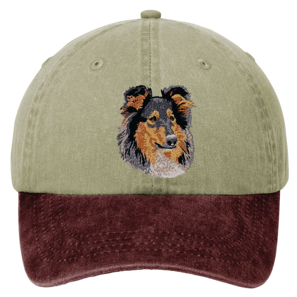 Collie  Embroidered Two Tone Baseball Cap