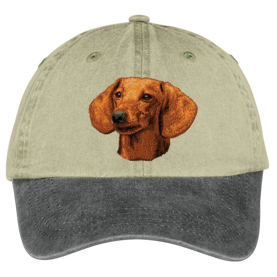 Dachshund  Embroidered Two Tone Baseball Cap