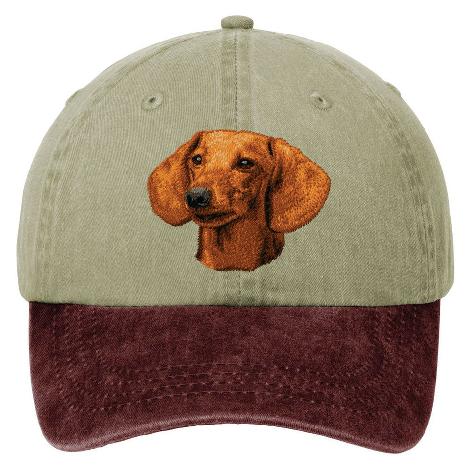 Dachshund  Embroidered Two Tone Baseball Cap