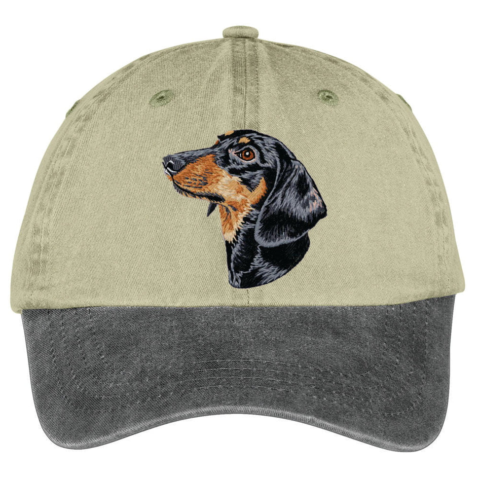 Dachshund  Embroidered Two Tone Baseball Cap