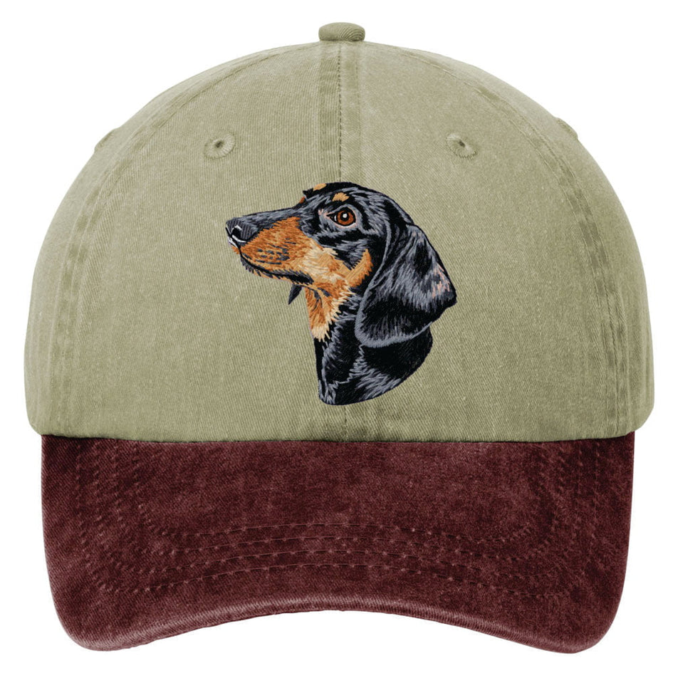 Dachshund  Embroidered Two Tone Baseball Cap
