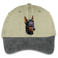 Doberman Pinscher  Embroidered Two Tone Baseball Cap