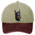 Doberman Pinscher  Embroidered Two Tone Baseball Cap