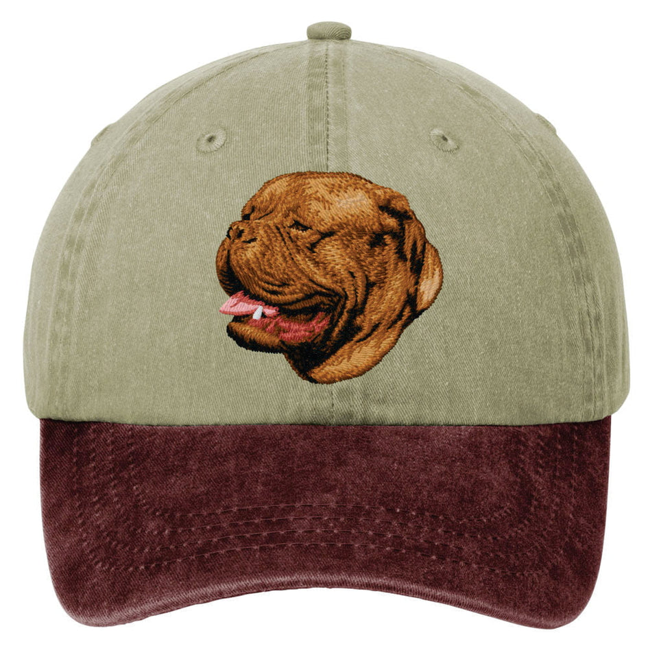 Dogue de Bordeaux  Embroidered Two Tone Baseball Cap